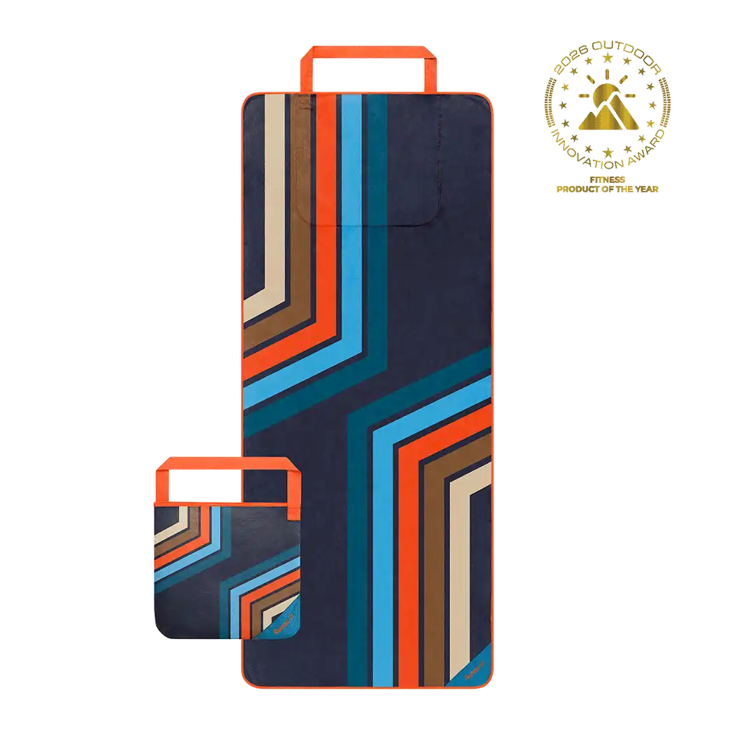 Tech Towel Tote - Midnight Retro Stripes