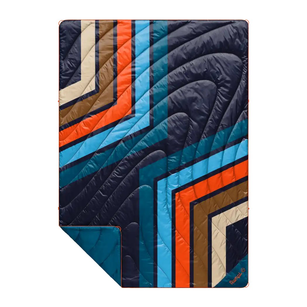 Original Puffy Blanket - Midnight Retro Stripes