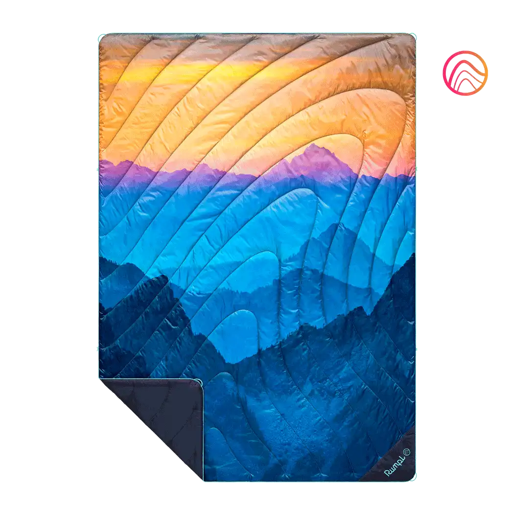 Original Puffy Blanket - Misty Peaks Mountainscape - Custom