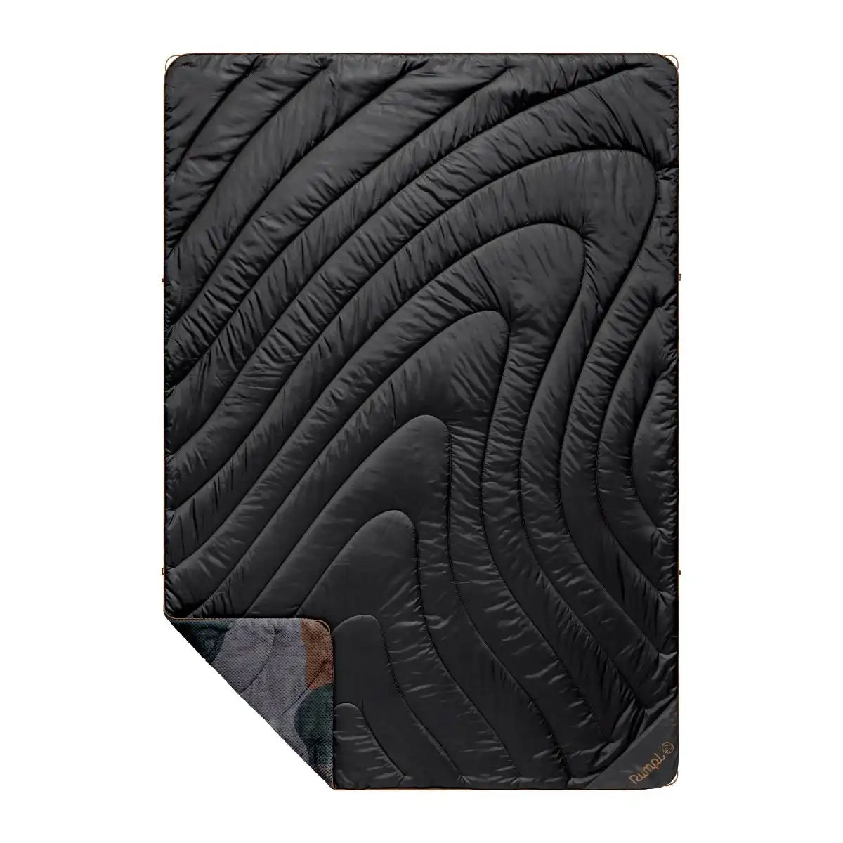 Fleece Puffy Blanket - Puzzled Black